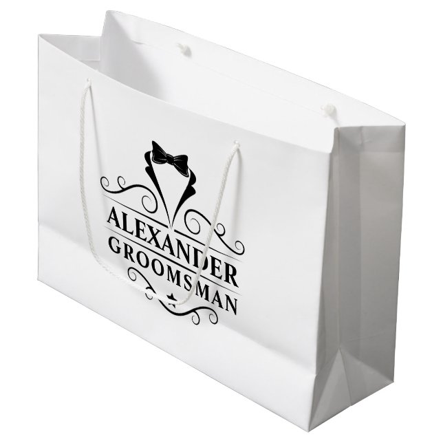 Bolsa De Regalo Grande Neumático negro de Groomsman (Angulo Anverso)