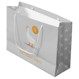 Bolsa De Regalo Grande Neutral Silly Goose Primer Fiesta de cumpleaños