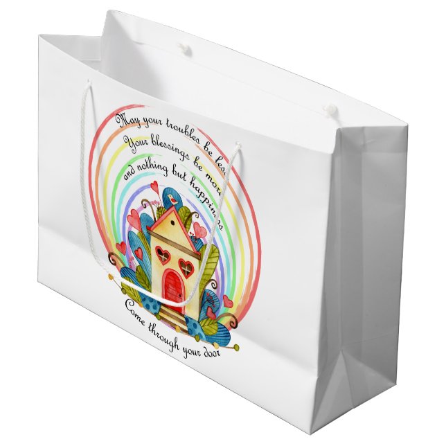 Bolsa De Regalo Grande New Home Blessings (Angulo Anverso)