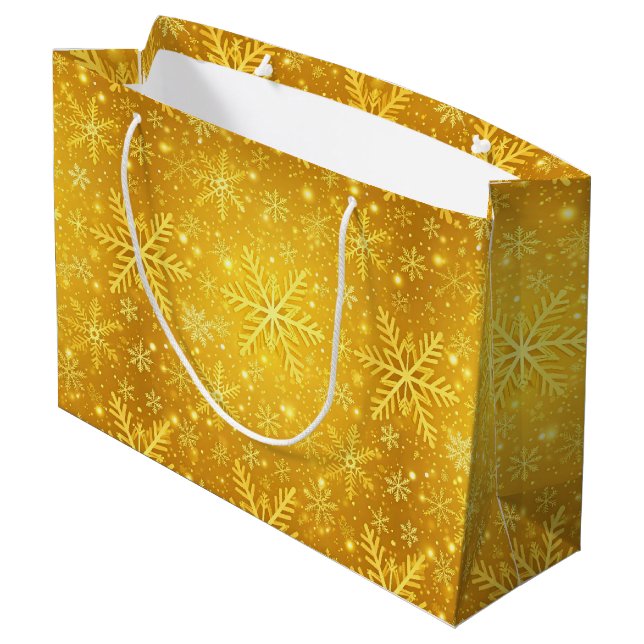 Bolsa De Regalo Grande Nieve Dorada (Angulo reverso)
