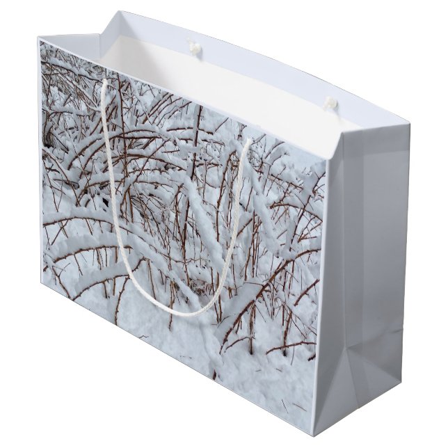 Bolsa De Regalo Grande Nieve sobre un parche de frambuesa — (Angulo reverso)