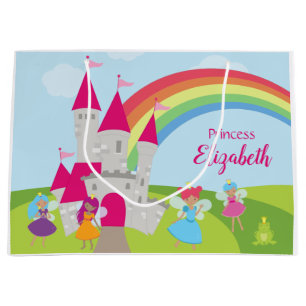 Bolsa De Regalo Grande Niña pequeña Princesa de hadas con arcoiris y ca