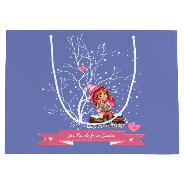 Bolsa De Regalo Grande Niña pequeña y gitana | Navidades de nombres perso (Anverso)