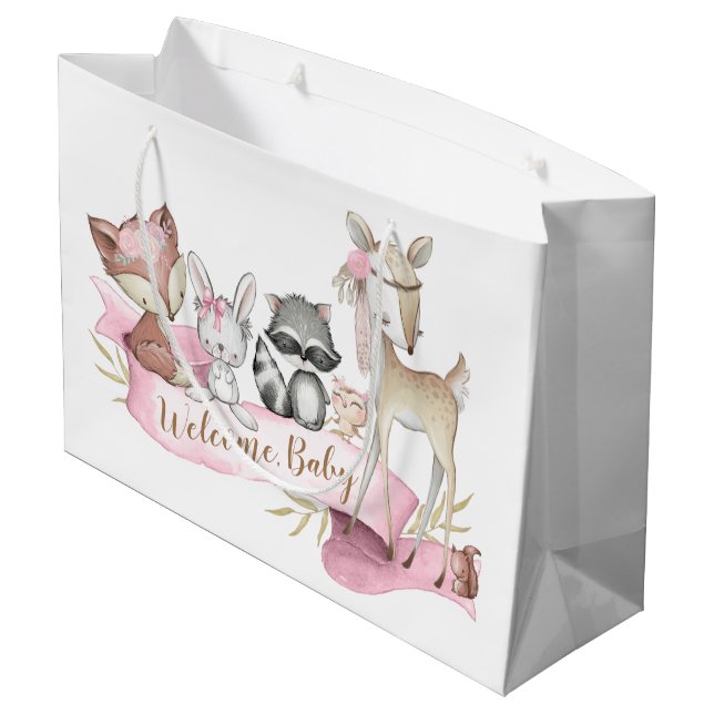 Bolsa De Regalo Grande Niñas Bosque Dulce Animal Bebé Niña (Angulo reverso)