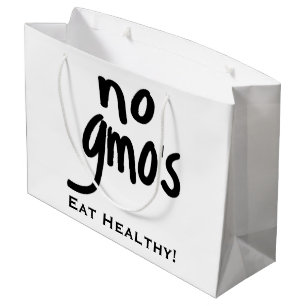 Bolsa De Regalo Grande Ningún OGM come negro saludable en blanco