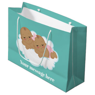 Bolsa De Regalo Grande Niño chica gemelos ducha bebé