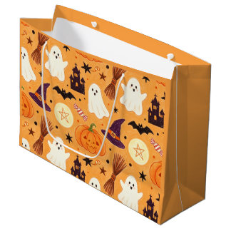 Bolsa De Regalo Grande Niños con crayones dibujando un Halloween capricho