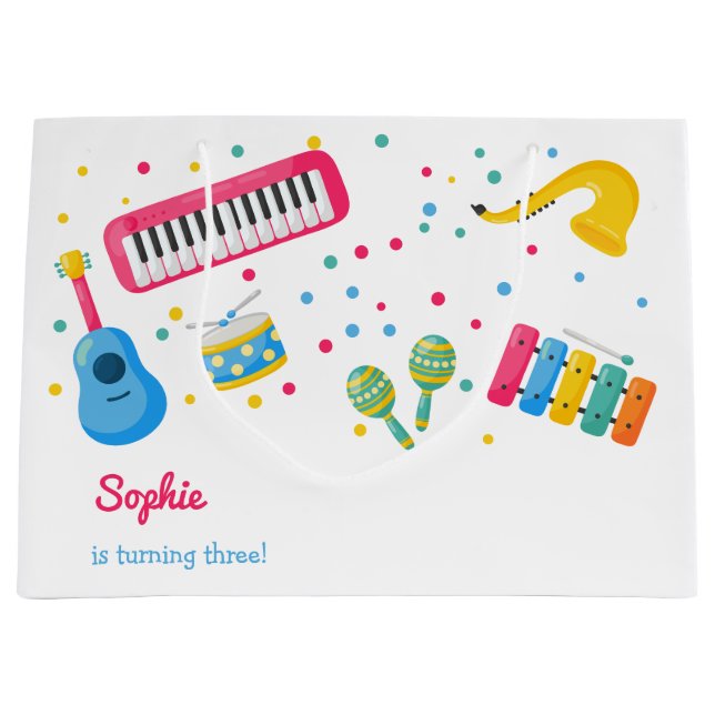 Bolsa De Regalo Grande Niños de instrumentos musicales (Anverso)