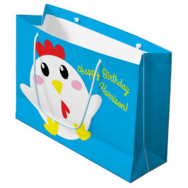 Bolsa De Regalo Grande Niños de la granja de pollo Cute Fiesta de cumplea
