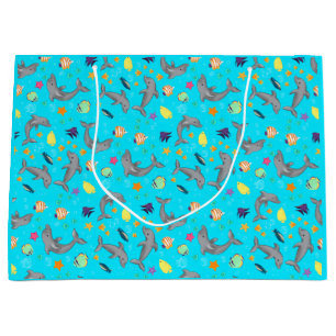 Bolsa De Regalo Grande Niños gráficos delfín peces coloridos