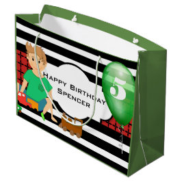 Bolsa De Regalo Grande Niños jugando con patrones modernos Cumpleaños