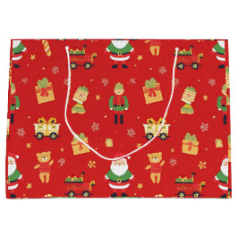 Bolsa De Regalo Grande Niños Navidades Santa & Toys diversión