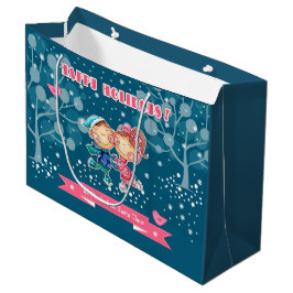 Bolsa De Regalo Grande Niños que patinan | Navidades de nombres personali