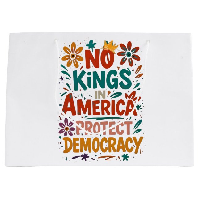 Bolsa De Regalo Grande No King In America American Democracy  (Anverso)