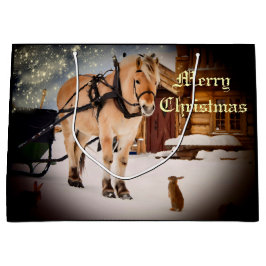 Bolsa De Regalo Grande Noche de Navidades estrellados en la granja con ca