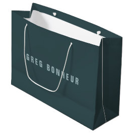 Bolsa De Regalo Grande Nombre con Estilo Moderno | Gris Azul