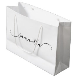 Bolsa De Regalo Grande Nombre con firma curva elegante