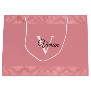 Bolsa De Regalo Grande Nombre de Batik Rosado Ruddy Monogramado