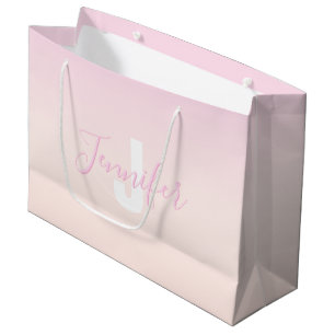 Bolsa De Regalo Grande Nombre de color rosa claro y gradiente de color ro