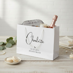 Bolsa De Regalo Grande Nombre de Dama de Honor Personalizado