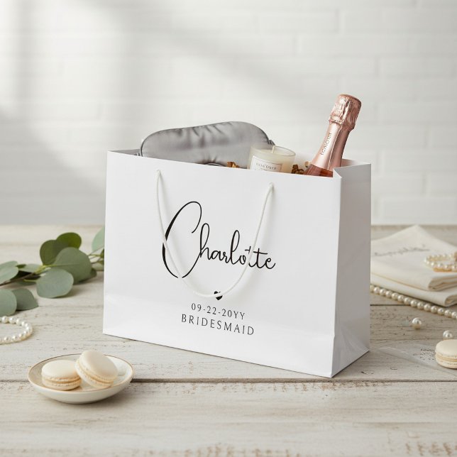 Bolsa De Regalo Grande Nombre de Dama de Honor Personalizado (Subido por el creador)
