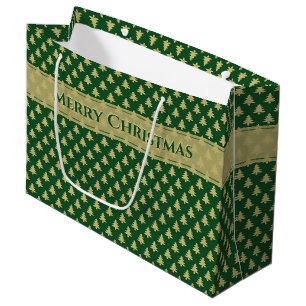Bolsa De Regalo Grande Nombre de etiqueta de regalo: Patrón de árbol dora