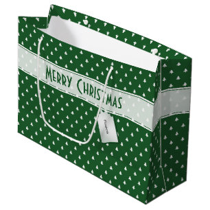 Bolsa De Regalo Grande Nombre de etiqueta de regalo: Patrón de árbol verd