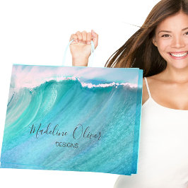 Bolsa De Regalo Grande Nombre de la compañía Azul promocional