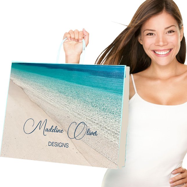 Bolsa De Regalo Grande Nombre de la empresa Playa Promocional Azul (Subido por el creador)