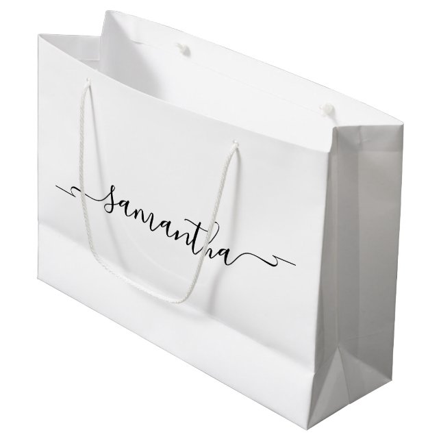 Bolsa De Regalo Grande Nombre de la firma de intercambio de cintas (Angulo Anverso)