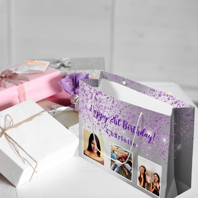 Bolsa De Regalo Grande Nombre de la foto del personalizado purpurina  de  (Subido por el creador)