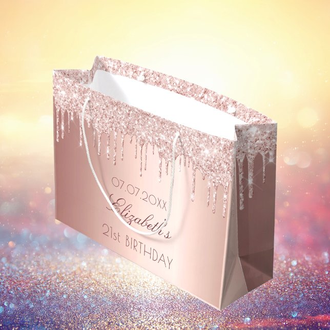 Bolsa De Regalo Grande Nombre de las gotas de oro de los rosas de boquill (Subido por el creador)