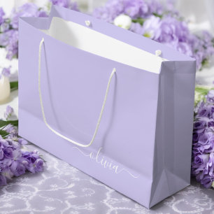 Bolsa De Regalo Grande Nombre de monograma femenino con letra cursiva mod