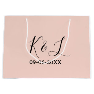 Bolsa De Regalo Grande nombre de pareja de boda letra fecha rojo fondo pa