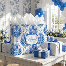 Nombre de patrón de toile de Damasco francés azul 