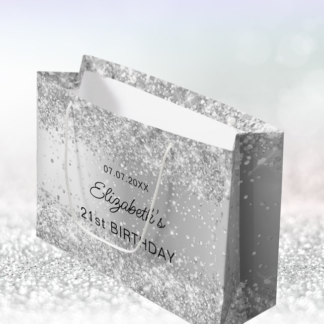 Bolsa De Regalo Grande Nombre de plata de cumpleaños (Subido por el creador)
