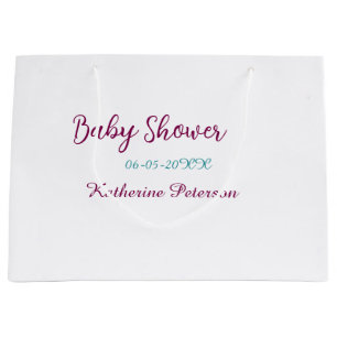 Bolsa De Regalo Grande Nombre fecha de baby shower azul amarillo bebé ore