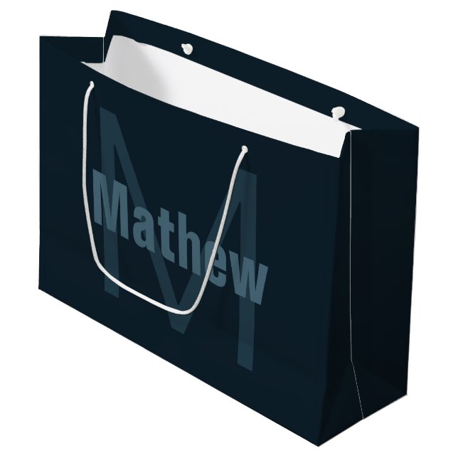 Bolsa De Regalo Grande Nombre modificable moderno (Angulo Anverso)