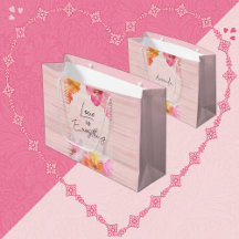 Nombre personalizado Bonito color de agua rosado f
