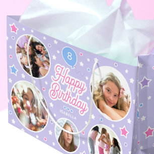 Bolsa De Regalo Grande Nombre personalizado Collage de fotos de edad Estr