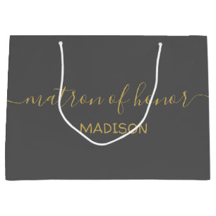 Bolsa De Regalo Grande Nombre personalizado de Matrona de Honor Script Do