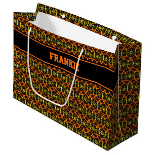 Bolsa De Regalo Grande Nombre personalizado del patrón de rueda del cicl