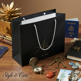 Bolsa De Regalo Grande Nombre Personalizado Fecha Celebración con Estilo