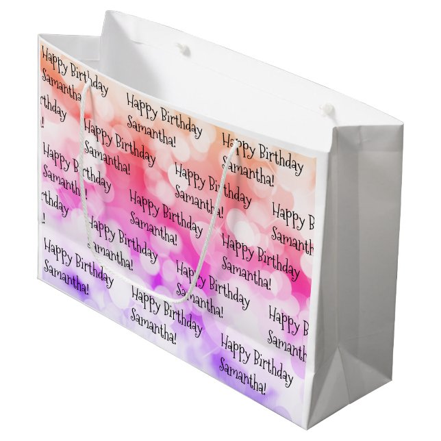 Bolsa De Regalo Grande Nombre personalizado Feliz cumpleaños Diversión co (Angulo Anverso)