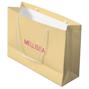 Bolsa De Regalo Grande Nombre personalizado minimalista crema 