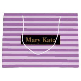Bolsa De Regalo Grande Nombre personalizado Rayas púrpuras