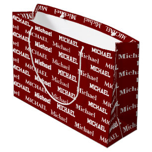 Bolsa De Regalo Grande Nombre Personalizado Rojo Cumpleaños Niño Personal