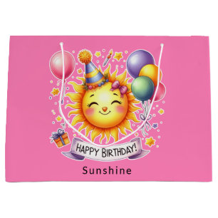 Bolsa De Regalo Grande Nombre personalizado Sunshine Feliz cumpleaños Ros