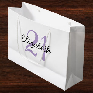 Bolsa De Regalo Grande Nombre personalizado y cumpleaños de edad