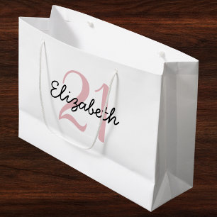 Bolsa De Regalo Grande Nombre personalizado y cumpleaños de edad